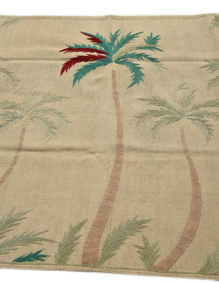 Detail image of 4' 1 x 5' 8 Hand Woven Kilim Suzani Wool Rug