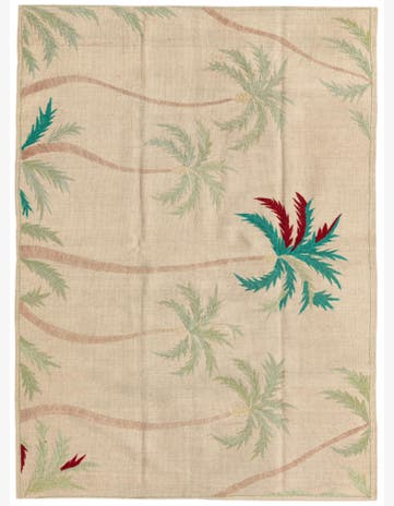 4' 1 x 5' 8 Hand Woven Kilim Suzani Wool Rug