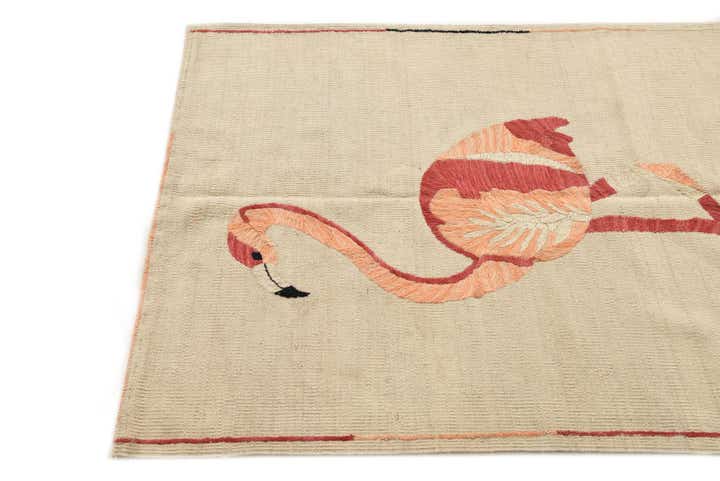 3' 2 x 4' 7 Hand Woven Kilim Suzani Wool Rug