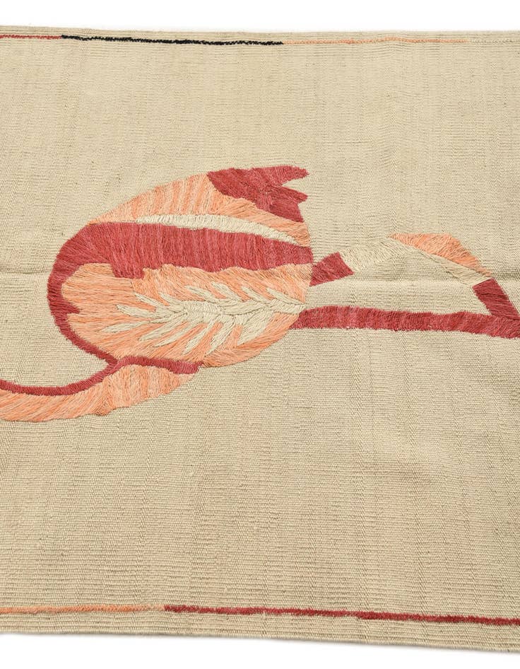 Detail image of 3' 2 x 4' 7 Hand Woven Kilim Suzani Wool Rug