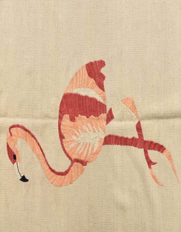 Detail image of 3' 2 x 4' 7  Hand Woven Kilim Suzani Wool Rug