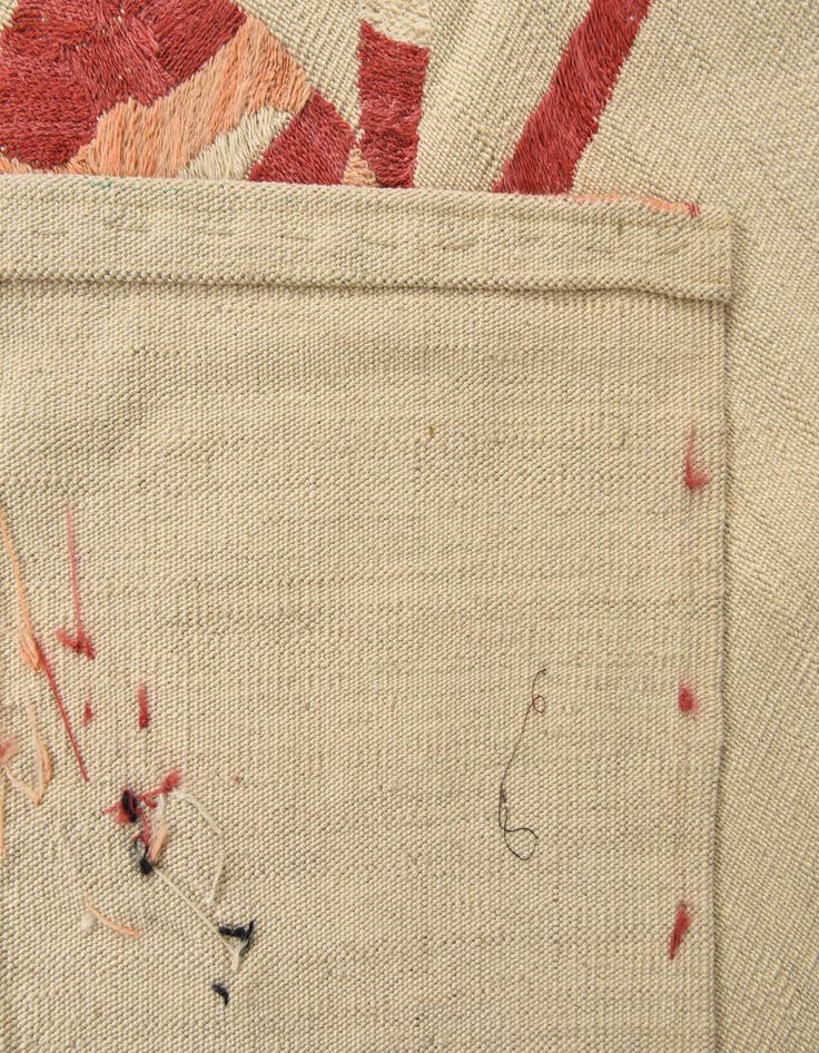 Detail image of 3' 2 x 4' 7  Hand Woven Kilim Suzani Wool Rug