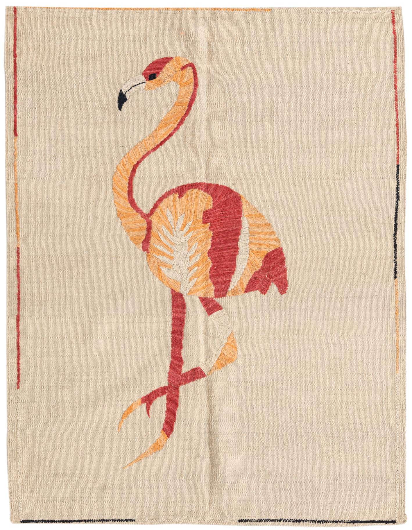 3' 2 x 4' 7 Hand Woven Kilim Suzani Wool Rug