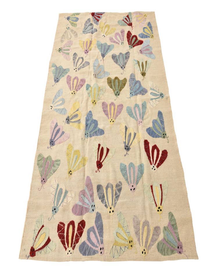 Detail image of 4' 2 x 5' 8  Hand Woven Kilim Suzani Wool Rug