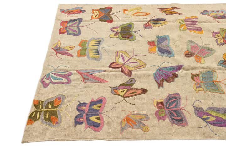 125cm x 180cm Handgeweven Kilim Suzani Wol Vloerkleed