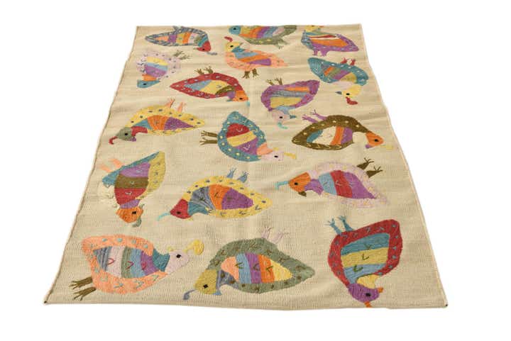 3' x 4' 7 Hand Woven Kilim Suzani Wool Rug