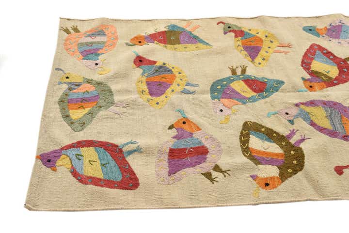 3' x 4' 7 Hand Woven Kilim Suzani Wool Rug