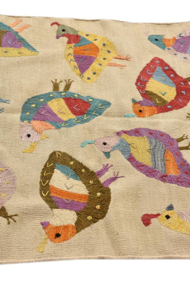 Detail image of 3' x 4' 7 Hand Woven Kilim Suzani Wool Rug