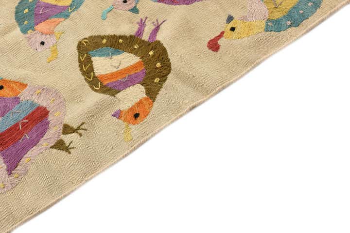 3' x 4' 7 Hand Woven Kilim Suzani Wool Rug