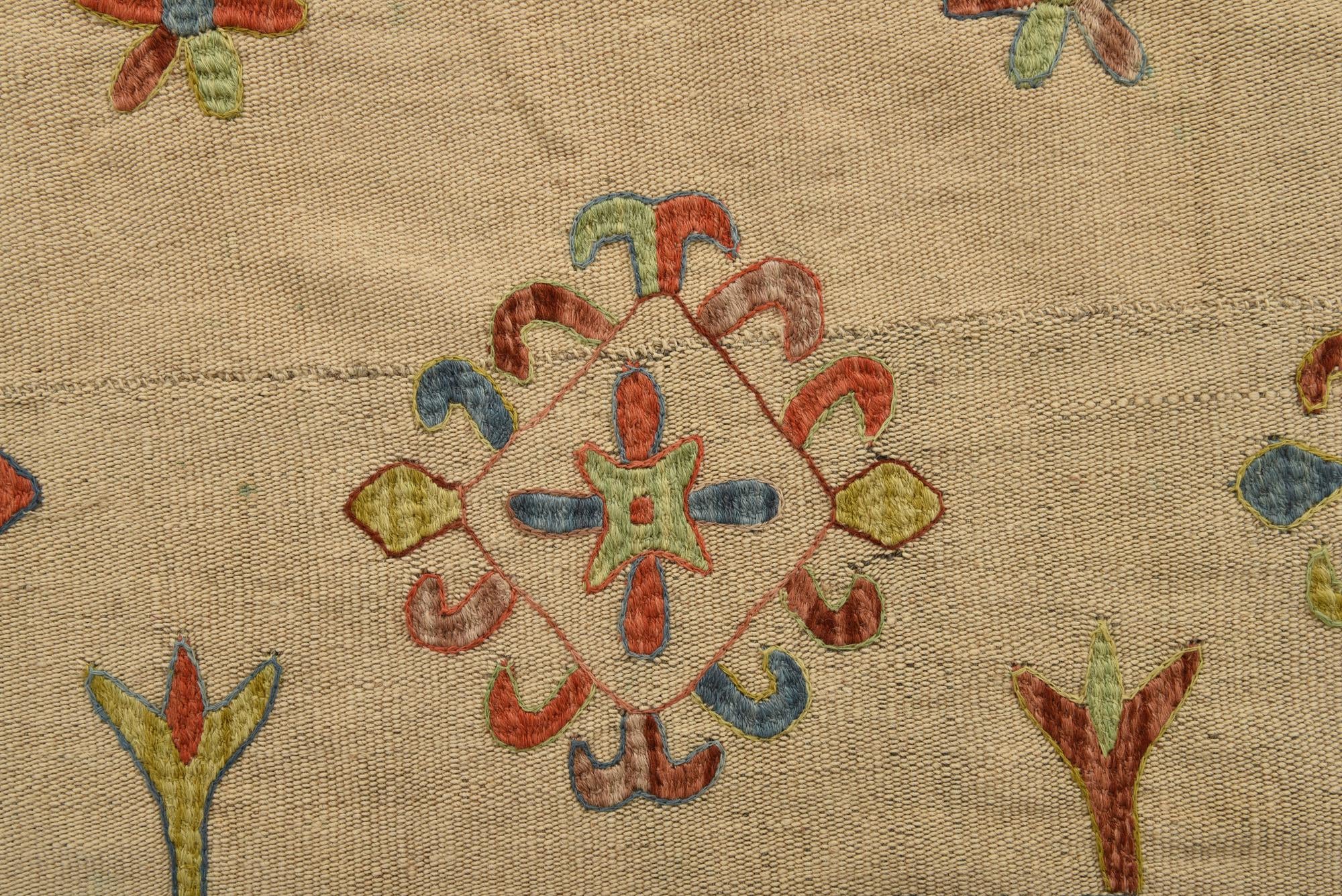 5' 10 x 7' 3 Hand Woven Kilim Suzani Wool Rug
