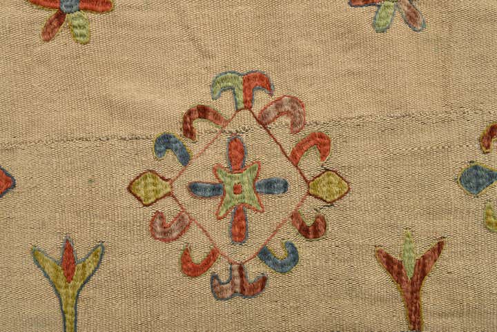 5' 10 x 7' 3 Hand Woven Kilim Suzani Wool Rug