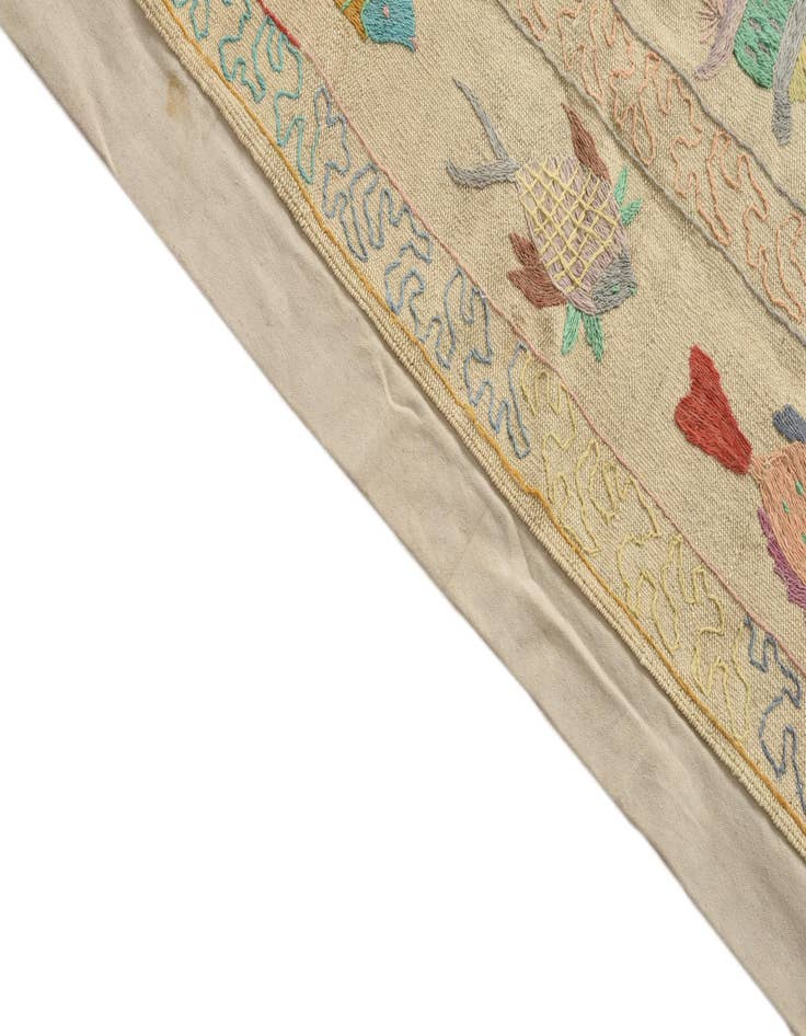 Detail image of 5' 2 x 7'  Hand Woven Kilim Suzani Wool Rug