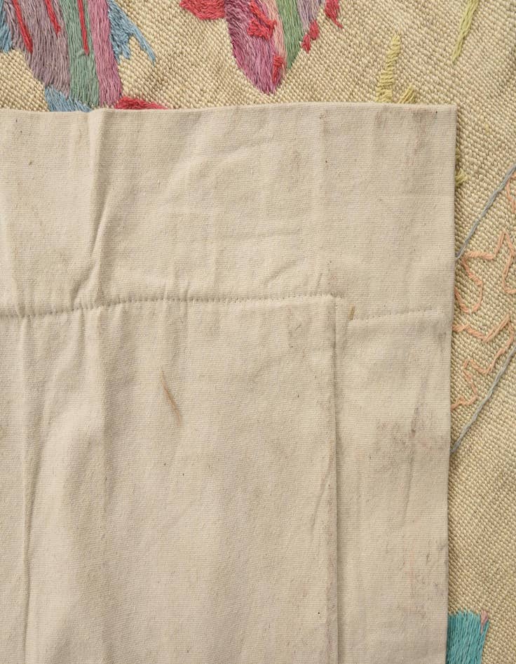 Detail image of 5' 2 x 7'  Hand Woven Kilim Suzani Wool Rug