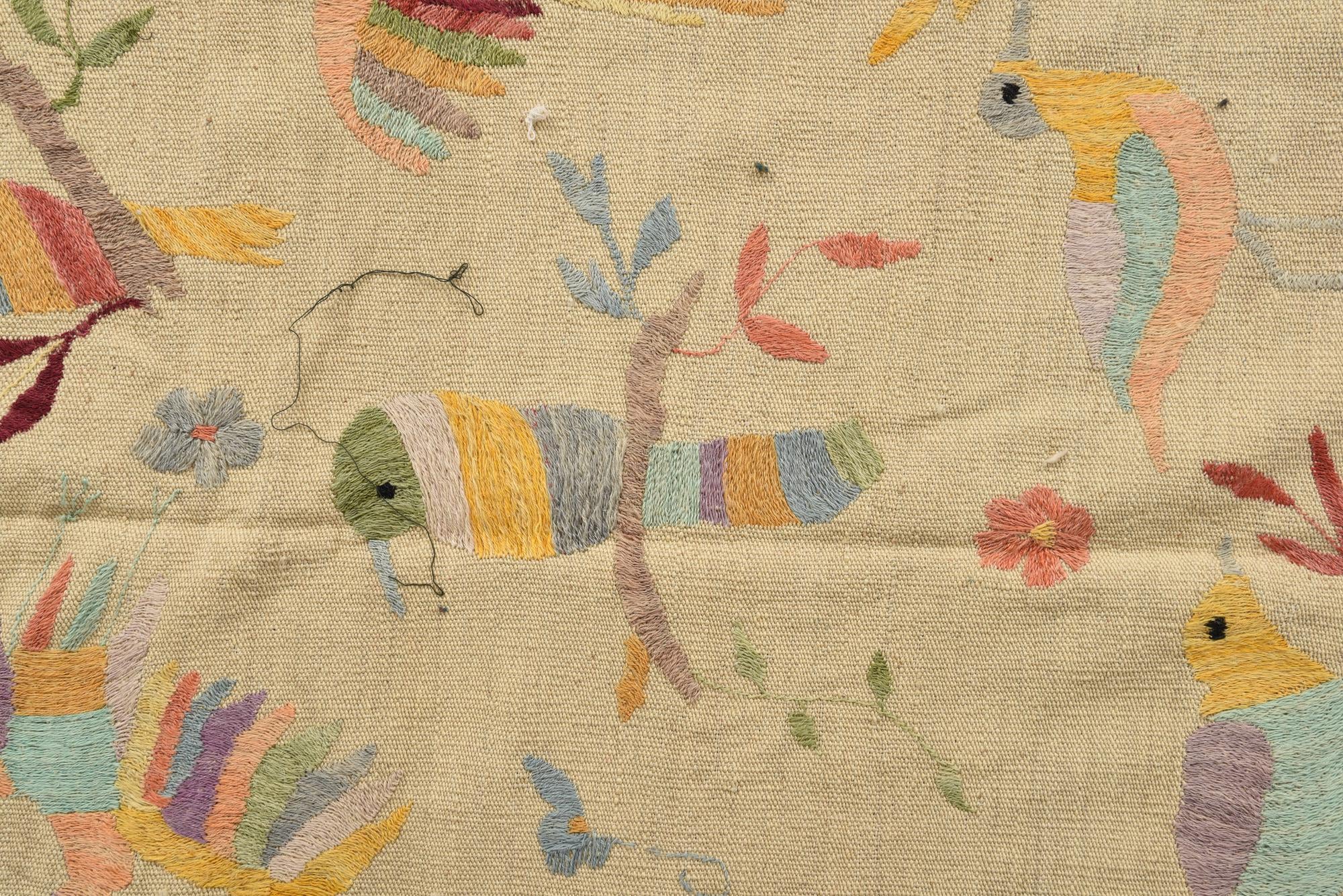 8' 1 x 9' 1 Hand Woven Kilim Suzani Wool Rug