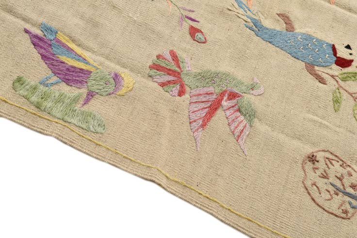 Detail image of 4' 2 x 5' 7 Hand Woven Kilim Suzani Wool Rug