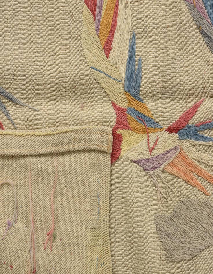Detail image of 4' 1 x 5' 7  Hand Woven Kilim Suzani Wool Rug