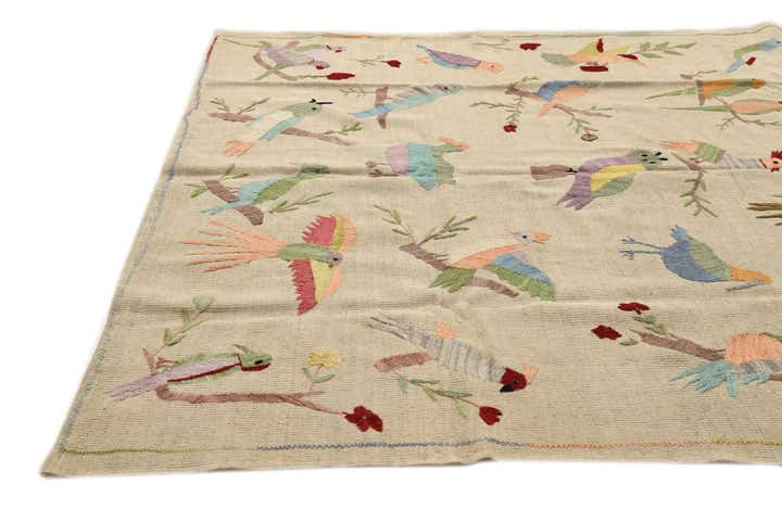 5' 8 x 7' 6 Hand Woven Kilim Suzani Wool Rug