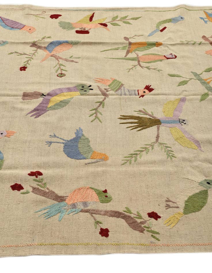 Detail image of 5' 8 x 7' 6  Hand Woven Kilim Suzani Wool Rug