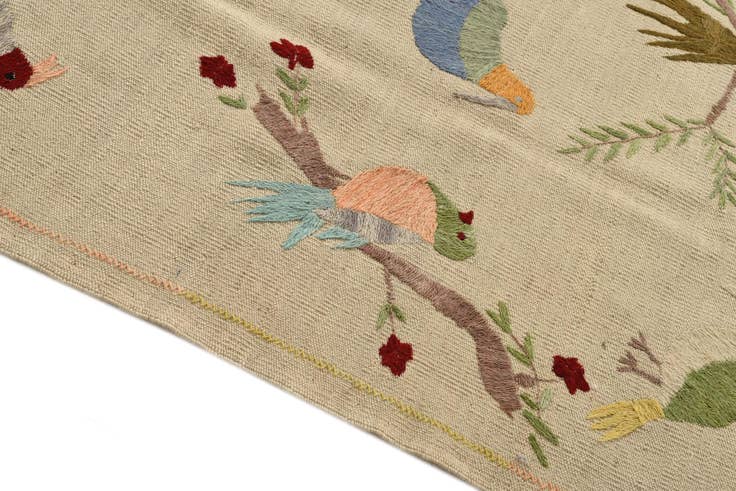 Detail image of 5' 8 x 7' 6 Hand Woven Kilim Suzani Wool Rug