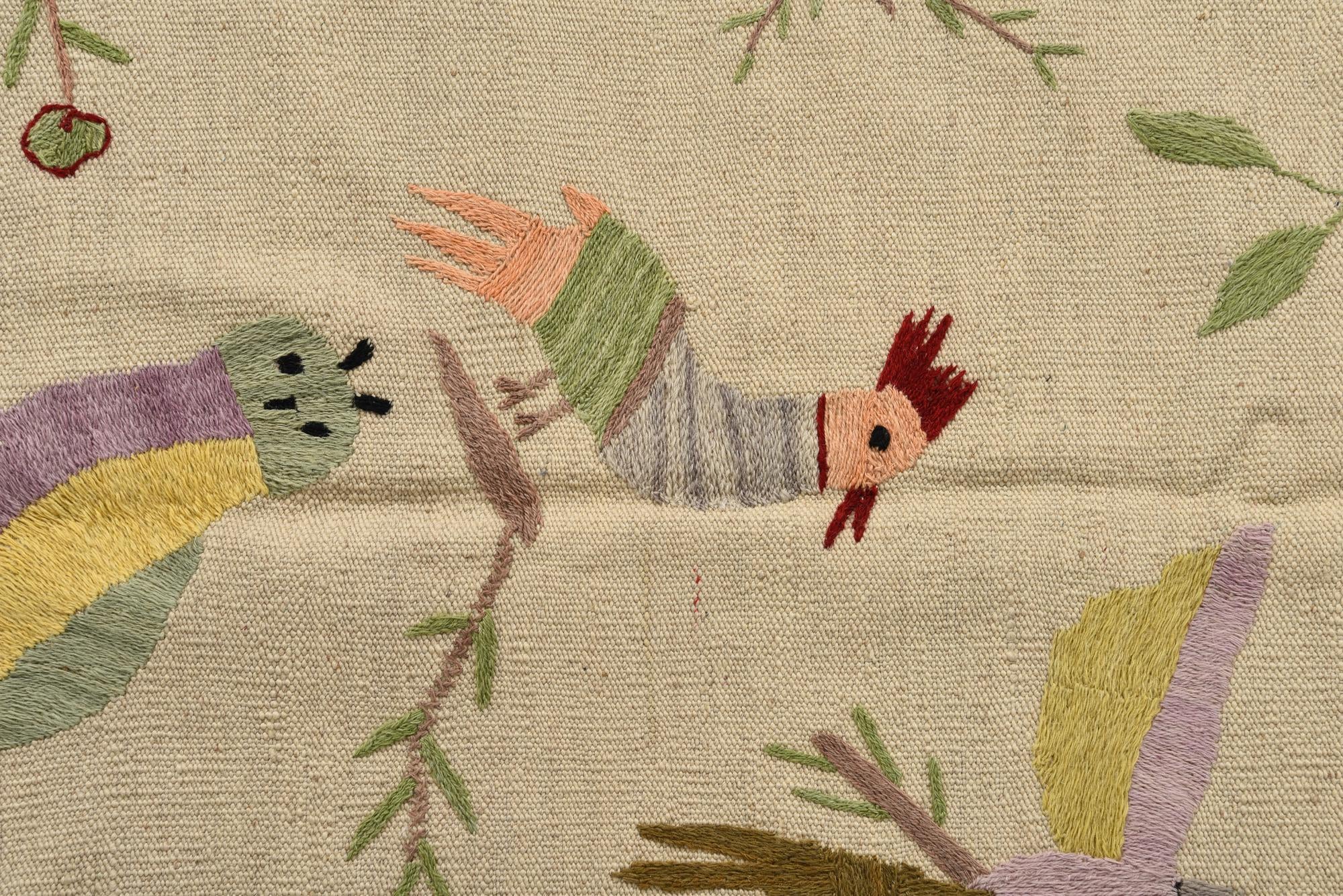 5' 8 x 7' 6 Hand Woven Kilim Suzani Wool Rug