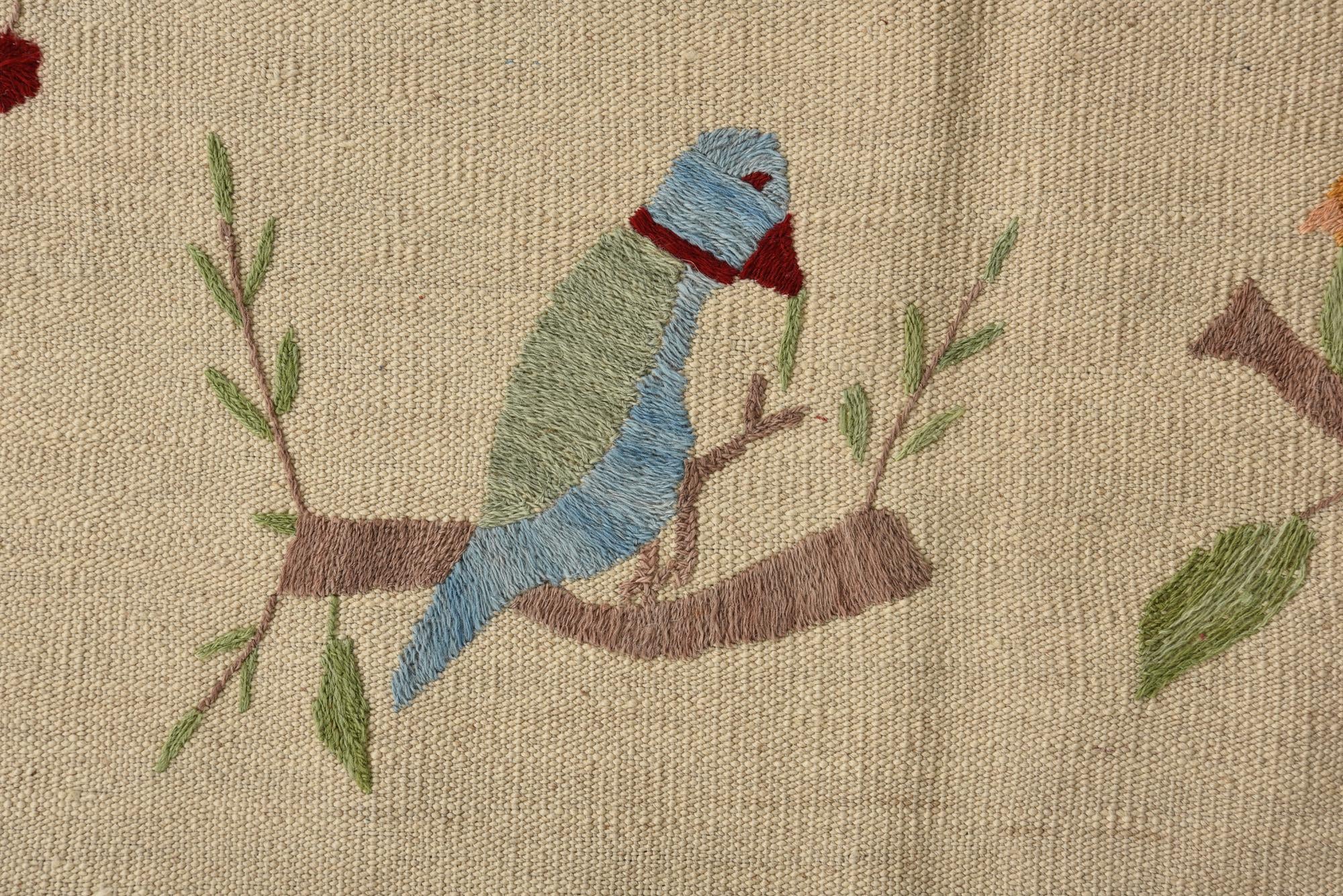 5' 8 x 7' 6 Hand Woven Kilim Suzani Wool Rug