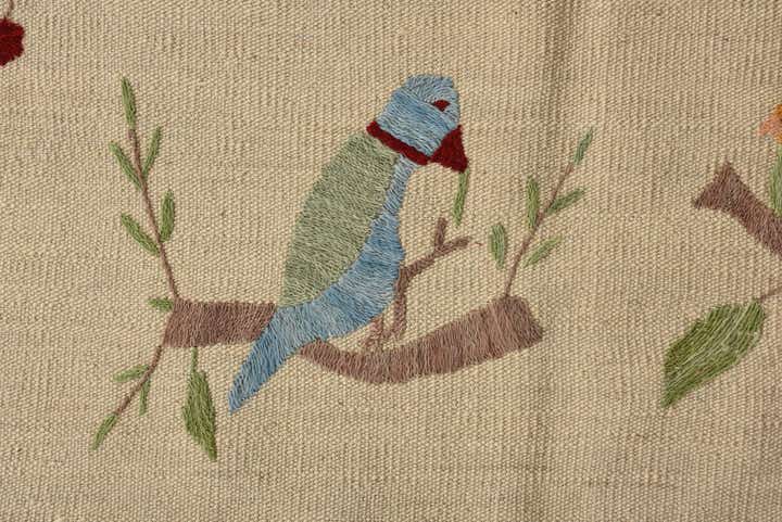 5' 8 x 7' 6 Hand Woven Kilim Suzani Wool Rug