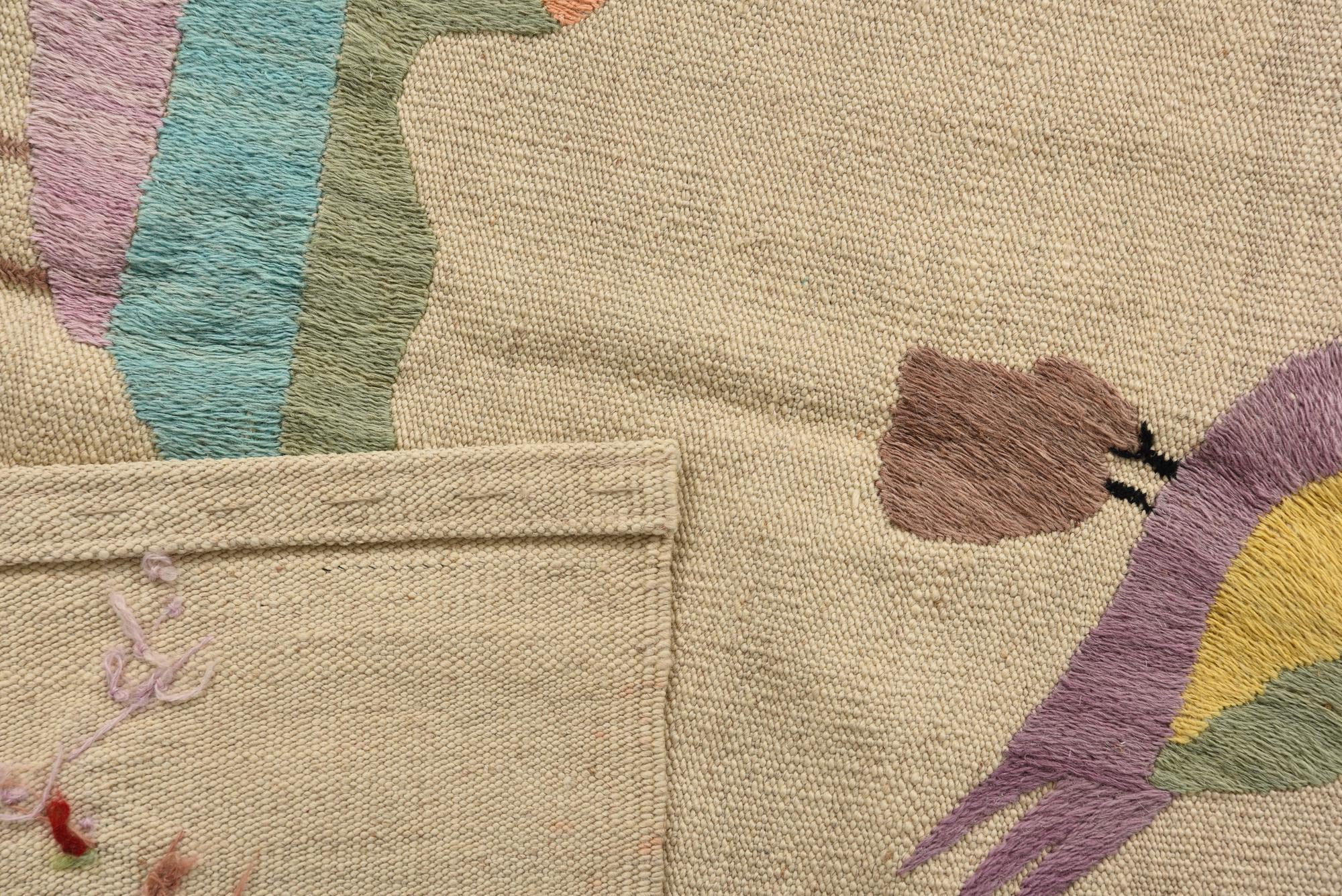 5' 8 x 7' 6 Hand Woven Kilim Suzani Wool Rug