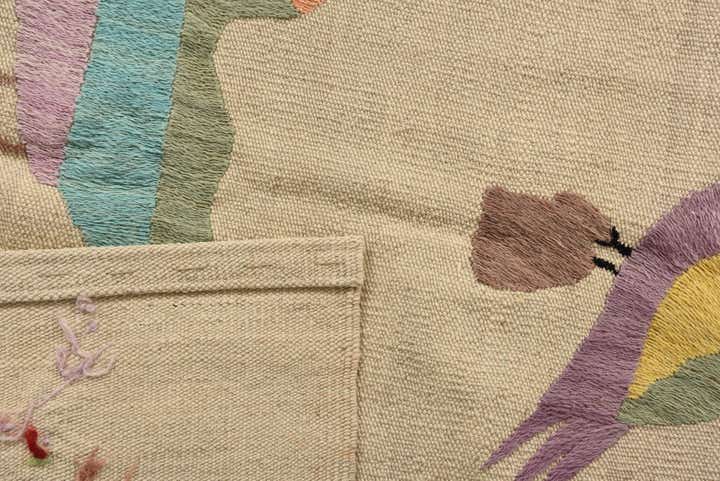 5' 8 x 7' 6 Hand Woven Kilim Suzani Wool Rug