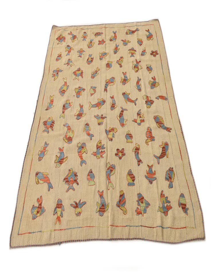 Detail image of 5' 2 x 6' 8  Hand Woven Kilim Suzani Wool Rug