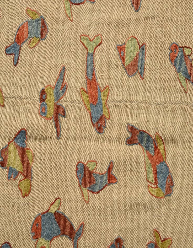 Detail image of 5' 2 x 6' 8  Hand Woven Kilim Suzani Wool Rug