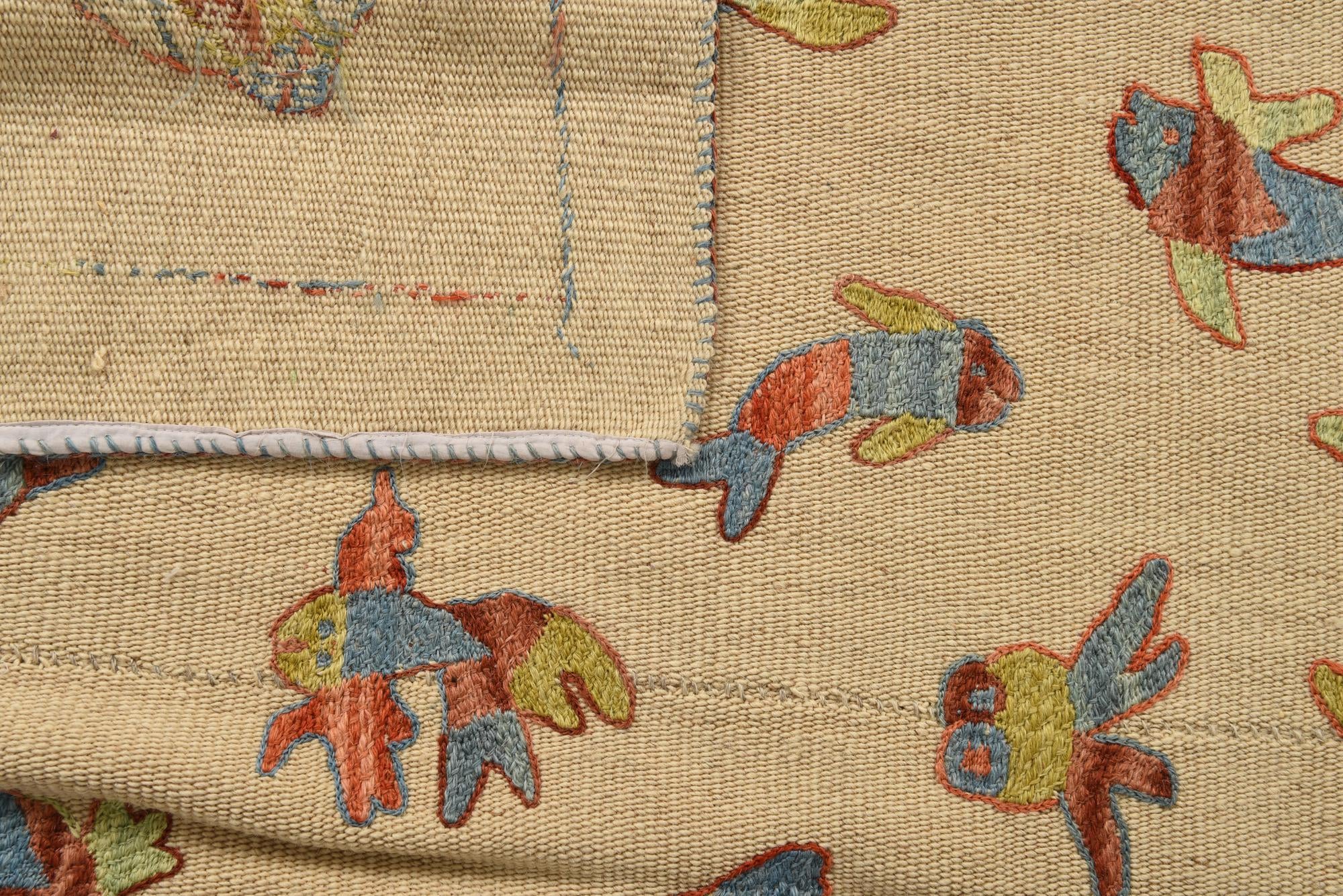 5' 2 x 6' 8 Hand Woven Kilim Suzani Wool Rug