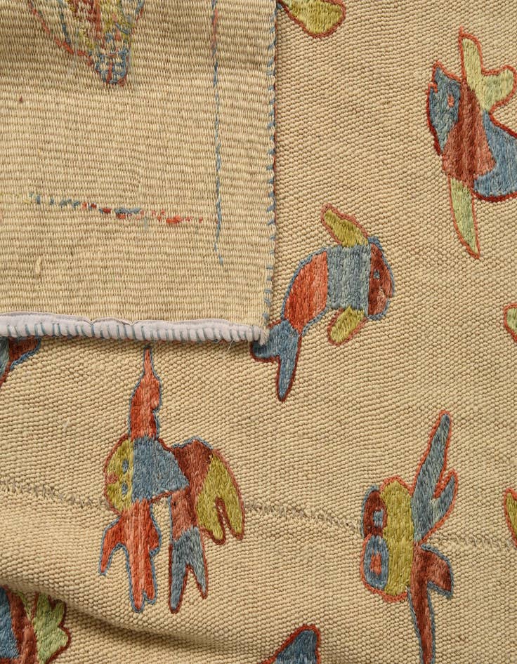 Detail image of 5' 2 x 6' 8  Hand Woven Kilim Suzani Wool Rug