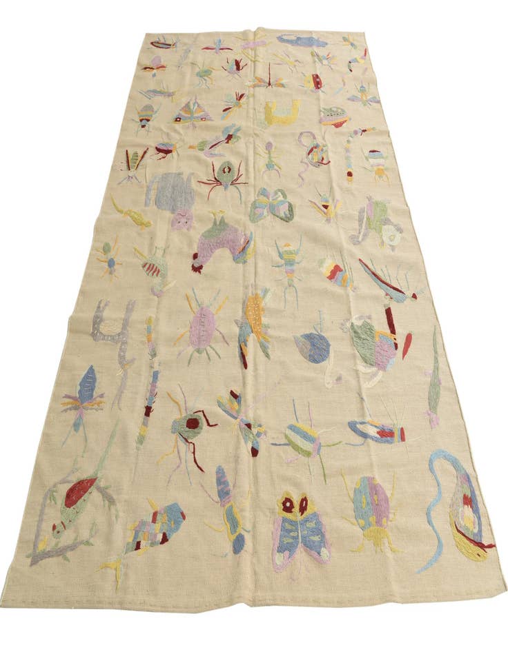 Detail image of 6' 3 x 9' 4  Hand Woven Kilim Suzani Wool Rug