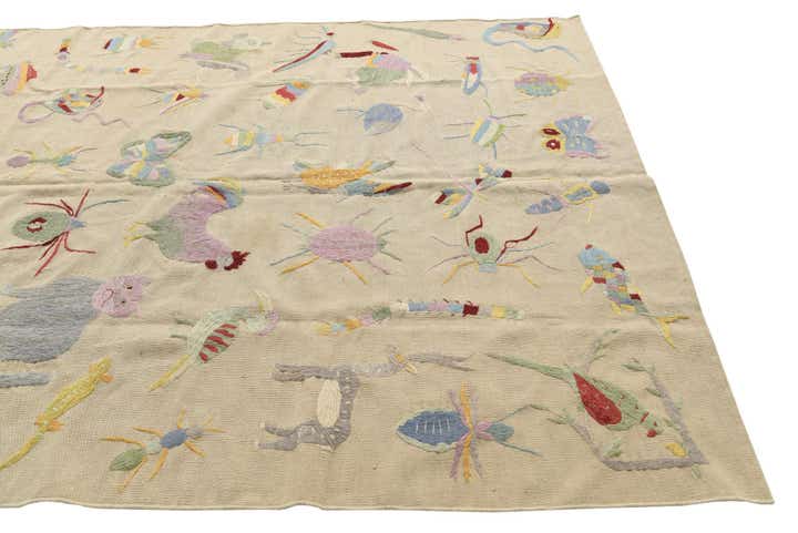 6' 3 x 9' 4 Hand Woven Kilim Suzani Wool Rug