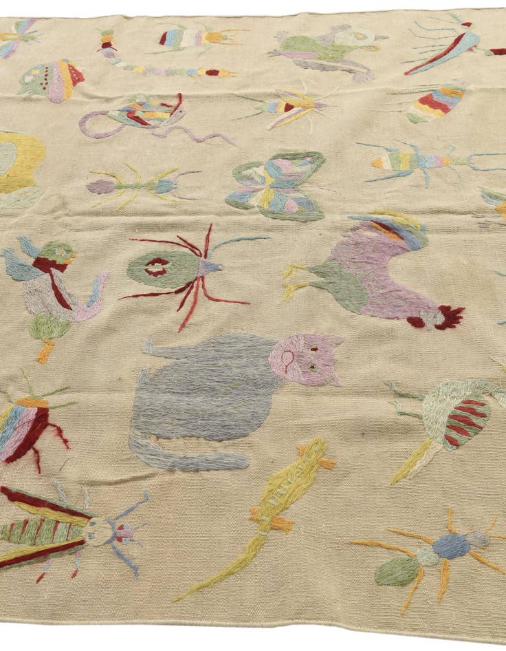 Detail image of 6' 3 x 9' 4  Hand Woven Kilim Suzani Wool Rug