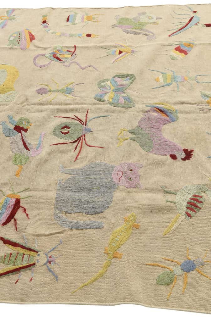 6' 3 x 9' 4 Hand Woven Kilim Suzani Wool Rug