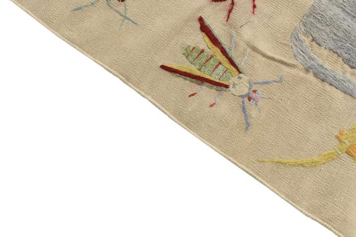 6' 3 x 9' 4 Hand Woven Kilim Suzani Wool Rug