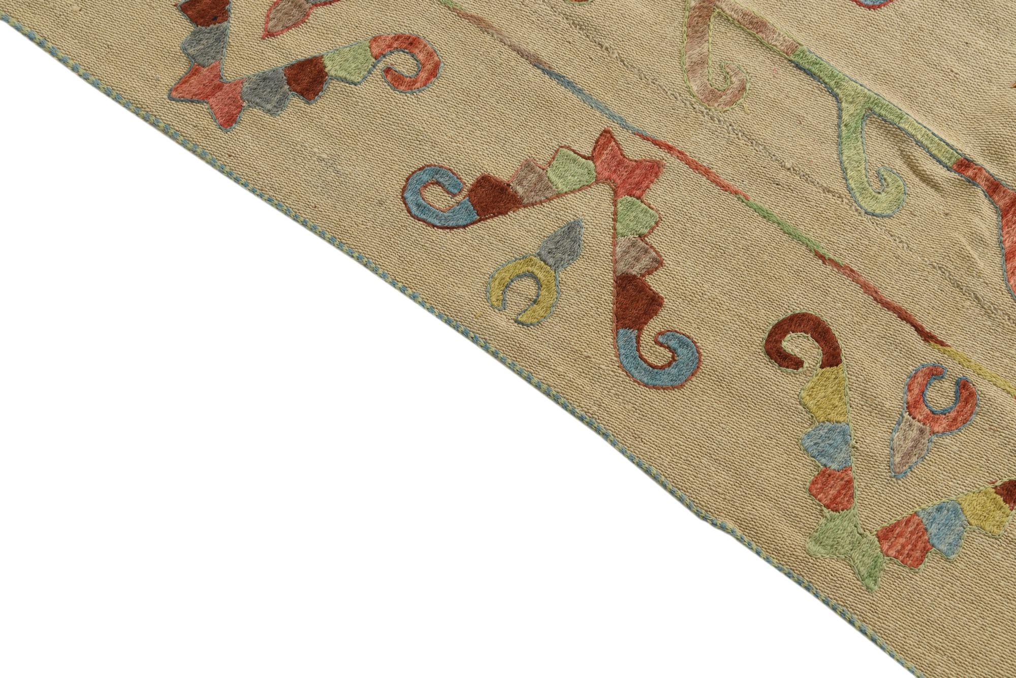 5' 9 x 7' 9 Hand Woven Kilim Suzani Wool Rug