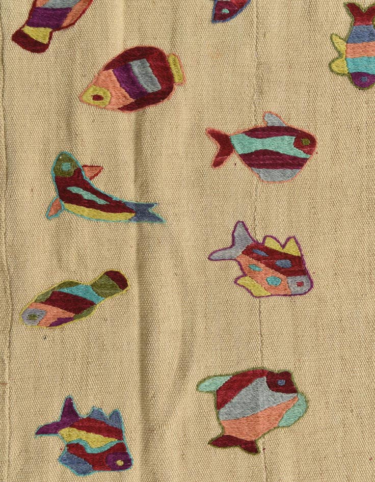 Detail image of 5' 9 x 7' 7  Hand Woven Kilim Suzani Wool Rug