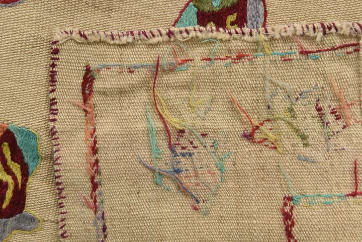 5' 9 x 7' 7 Hand Woven Kilim Suzani Wool Rug