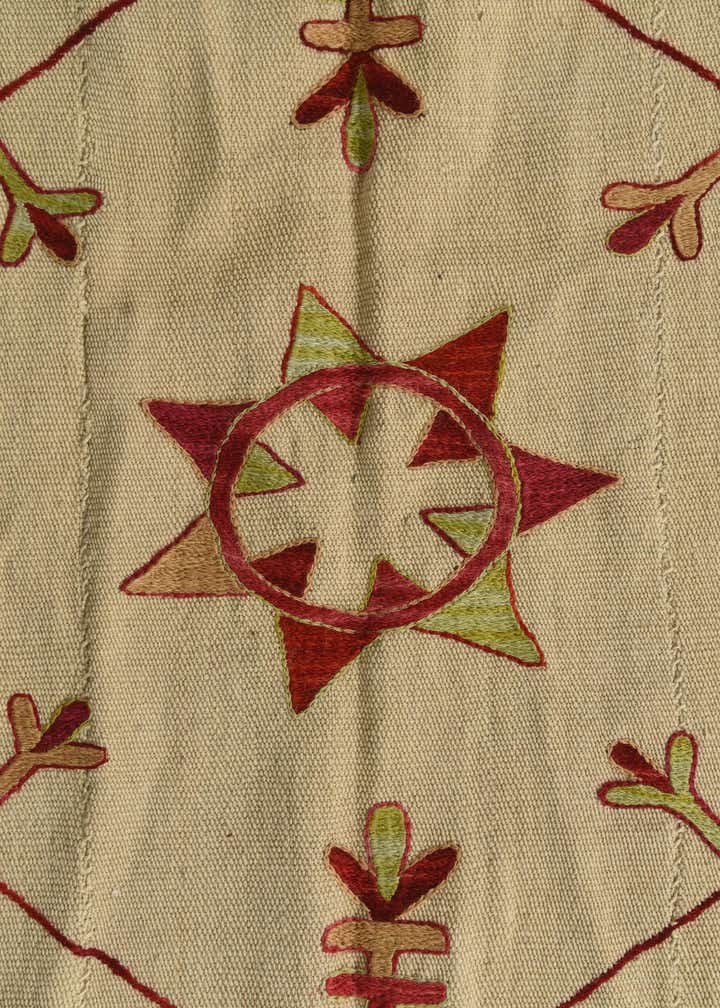 5' 10 x 7' 3 Hand Woven Kilim Suzani Wool Rug