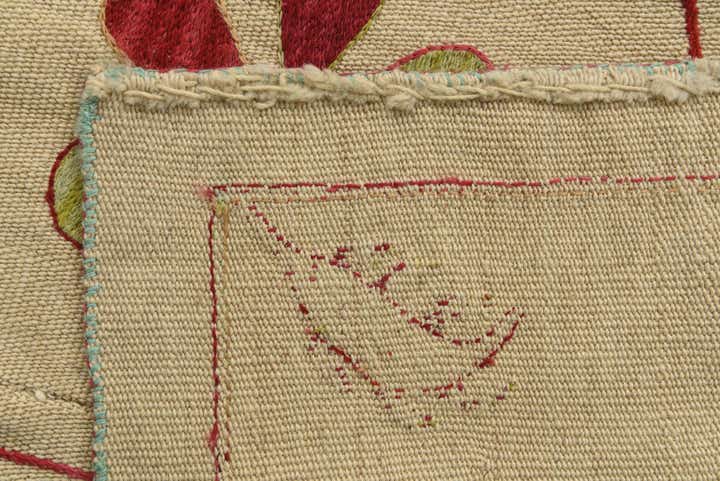 5' 10 x 7' 3 Hand Woven Kilim Suzani Wool Rug