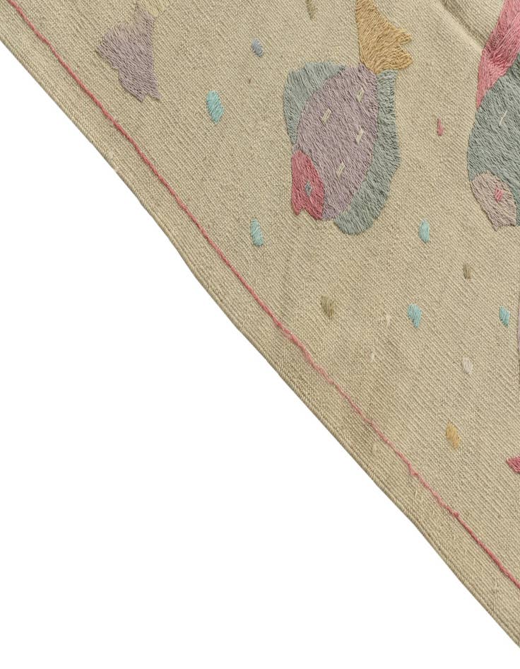 Detail image of 4' 2 x 5' 10  Hand Woven Kilim Suzani Wool Rug