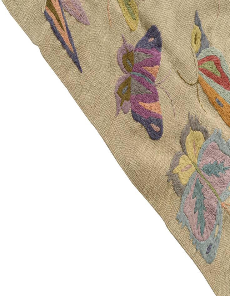 Detail image of 4' 8 x 6' 5  Hand Woven Kilim Suzani Wool Rug