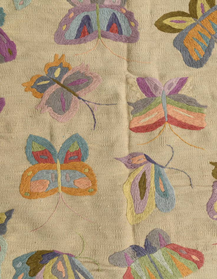 Detail image of 4' 8 x 6' 5  Hand Woven Kilim Suzani Wool Rug