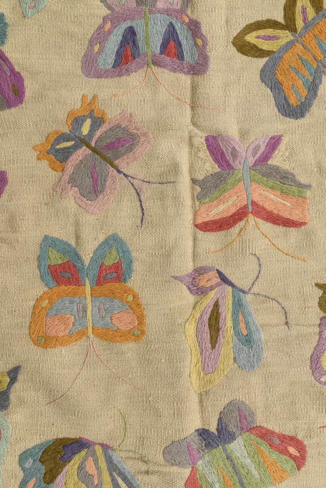 4' 8 x 6' 5 Hand Woven Kilim Suzani Wool Rug