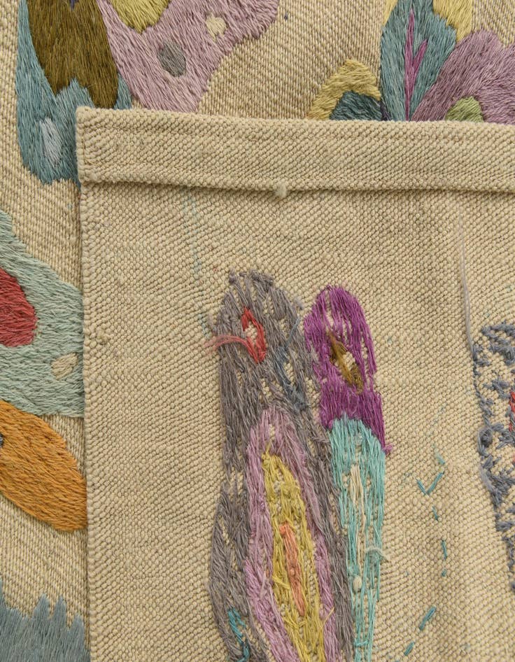 Detail image of 4' 8 x 6' 5  Hand Woven Kilim Suzani Wool Rug