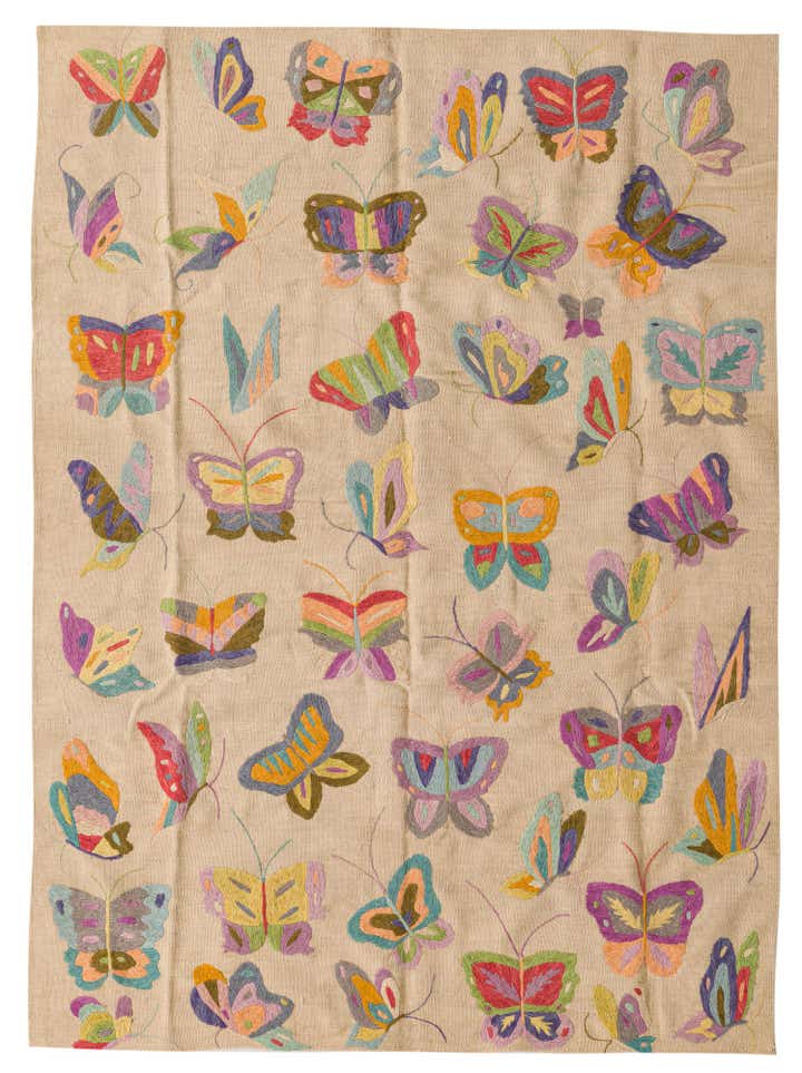 4' 8 x 6' 5 Hand Woven Kilim Suzani Wool Rug