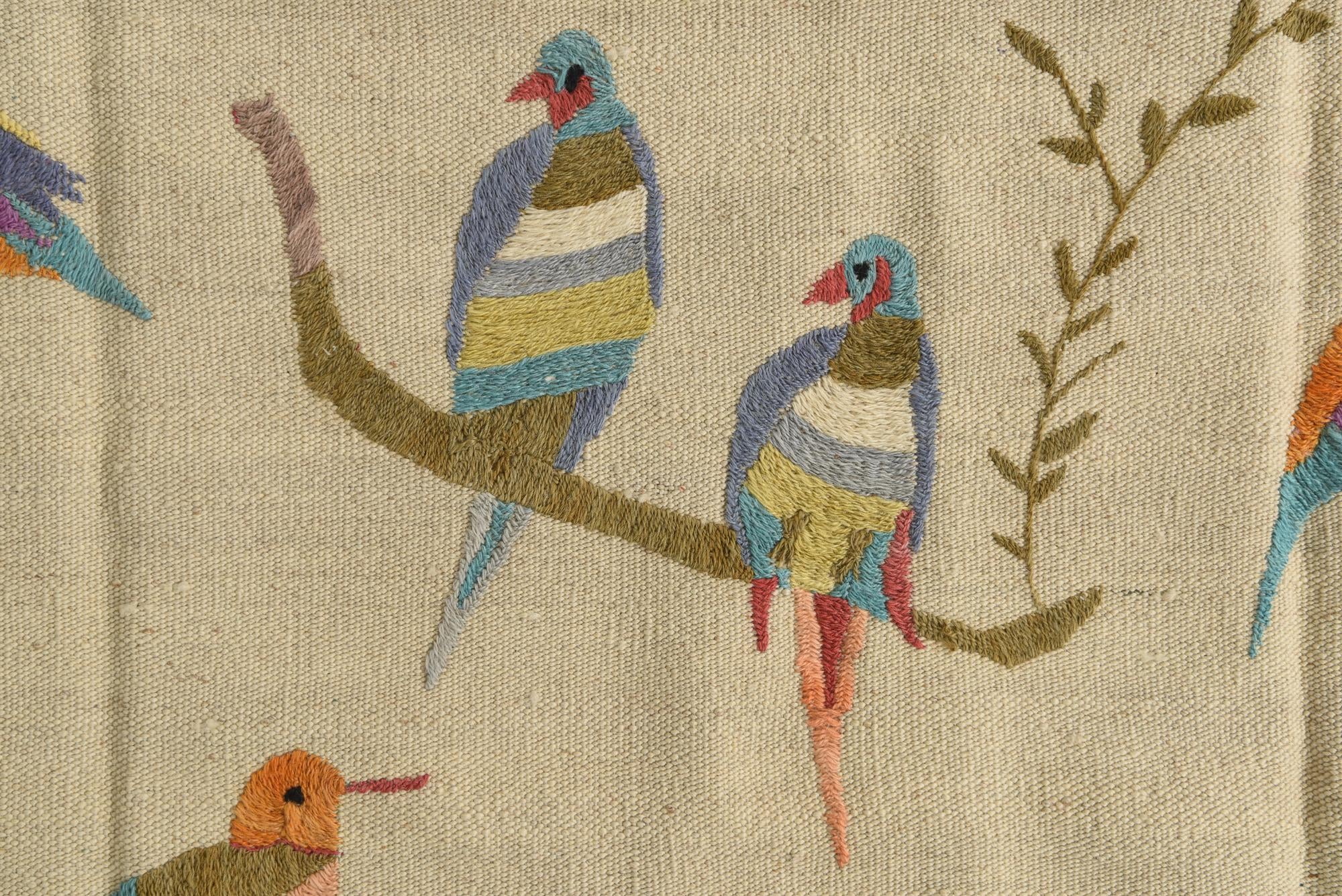 4' 2 x 5' 9 Hand Woven Kilim Suzani Wool Rug