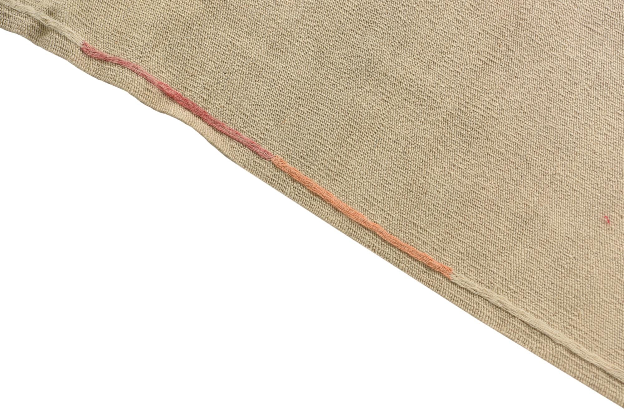 3' 4 x 4' 7 Hand Woven Kilim Suzani Wool Rug